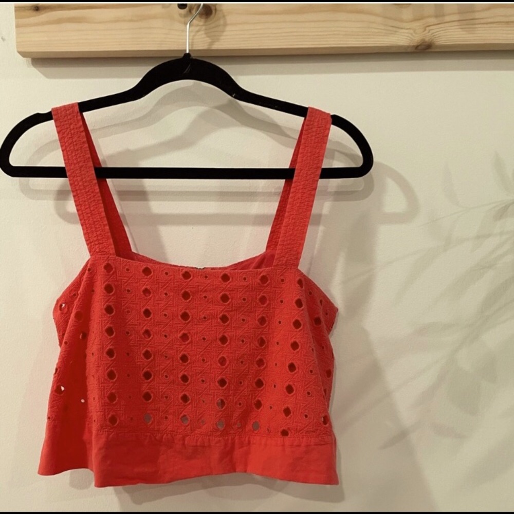 Free People Eyelet Crop Tank Top